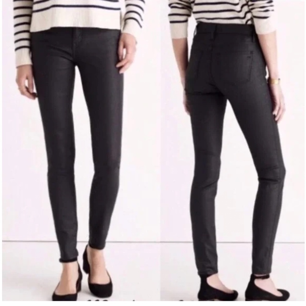Madewell Black Faux Leather Skinny Jeans (Sz 27)